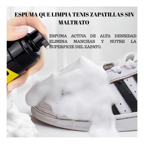 Kit de Limpieza para Tenis - espuma en uso