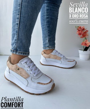 Tenis Sevilla Blanco Oro Rosa · foto del proveedor