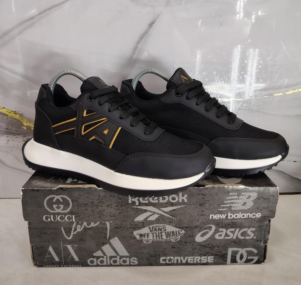 Tenis AX Armani Negro Dorado para Caballero - vista 4