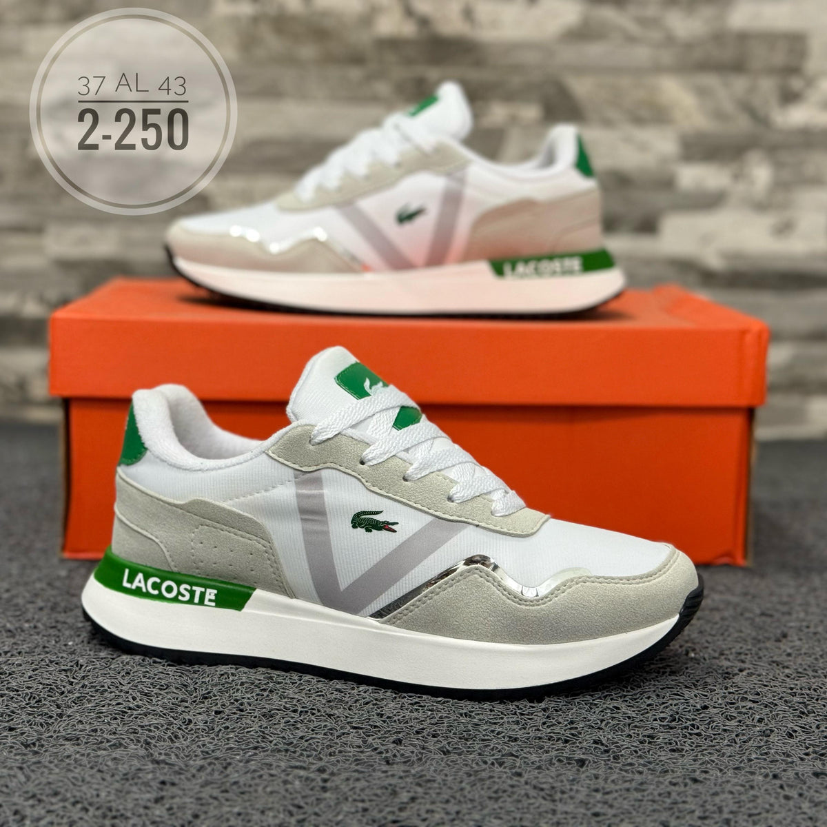 Tenis Lacoste Blanco Verde para Caballero - vista 2