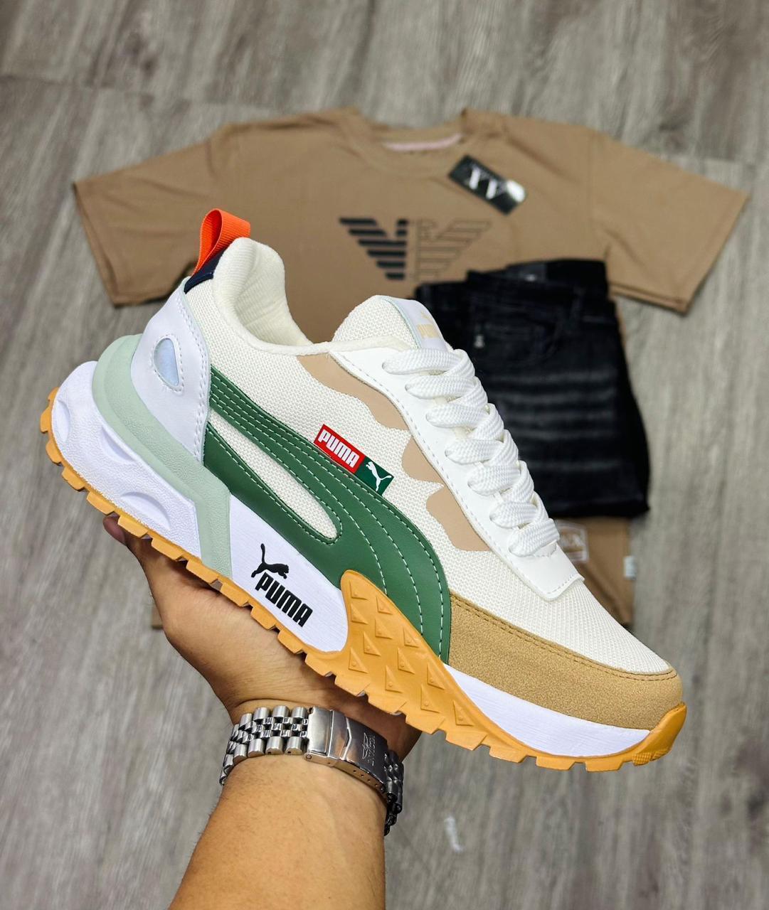 Tenis Puma Easy Rider Beige Verde - vista 2